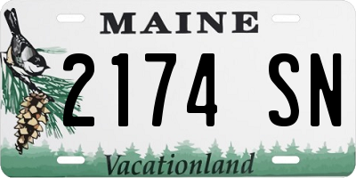 ME license plate 2174SN