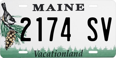 ME license plate 2174SV