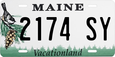 ME license plate 2174SY