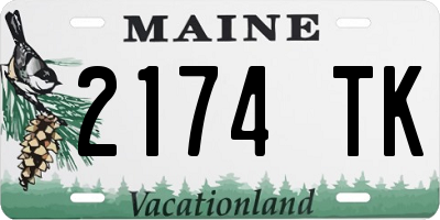 ME license plate 2174TK