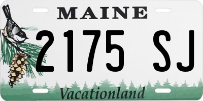 ME license plate 2175SJ