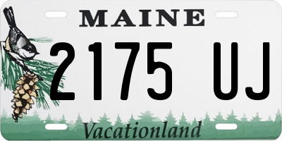 ME license plate 2175UJ