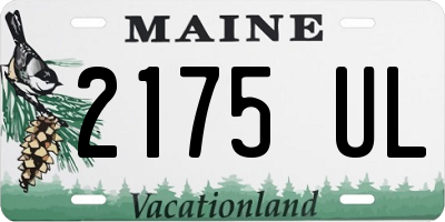 ME license plate 2175UL