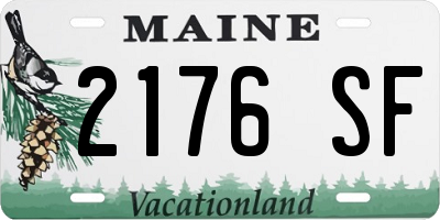 ME license plate 2176SF