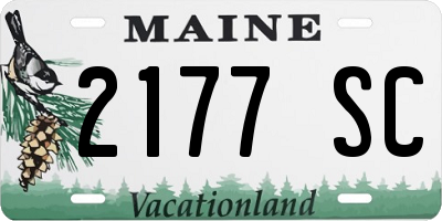 ME license plate 2177SC