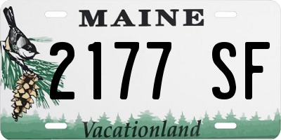 ME license plate 2177SF