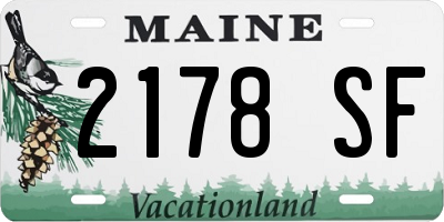 ME license plate 2178SF