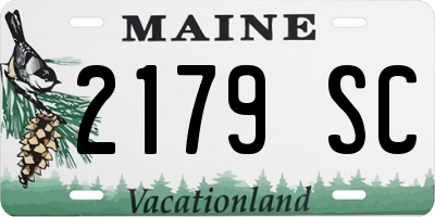 ME license plate 2179SC
