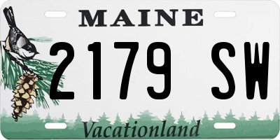 ME license plate 2179SW