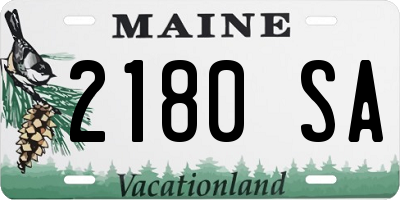 ME license plate 2180SA