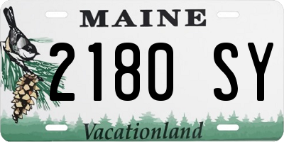 ME license plate 2180SY