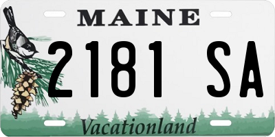 ME license plate 2181SA
