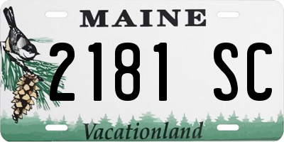 ME license plate 2181SC