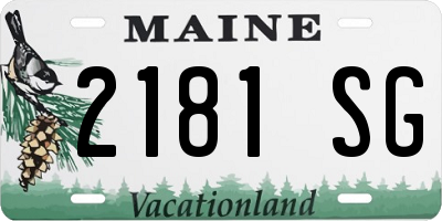ME license plate 2181SG