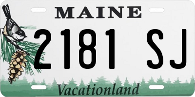ME license plate 2181SJ