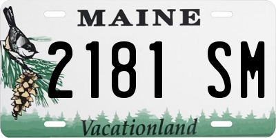 ME license plate 2181SM