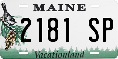 ME license plate 2181SP