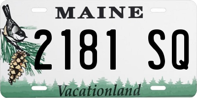 ME license plate 2181SQ