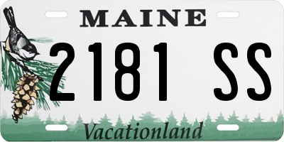 ME license plate 2181SS