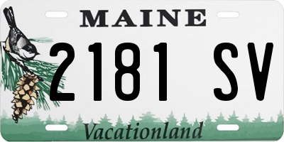 ME license plate 2181SV