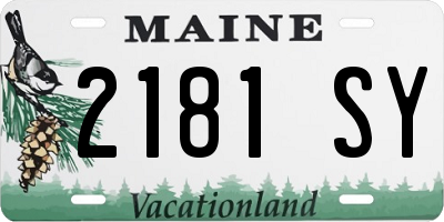 ME license plate 2181SY