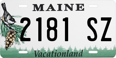 ME license plate 2181SZ