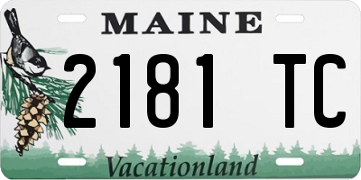 ME license plate 2181TC