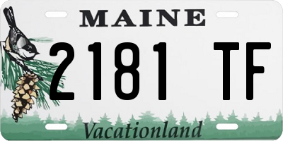 ME license plate 2181TF
