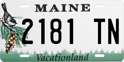 ME license plate 2181TN