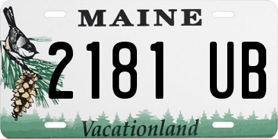 ME license plate 2181UB