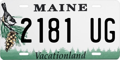 ME license plate 2181UG