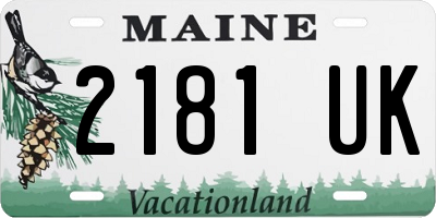 ME license plate 2181UK