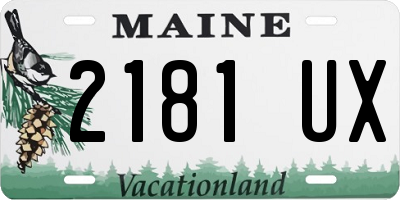 ME license plate 2181UX