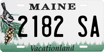 ME license plate 2182SA