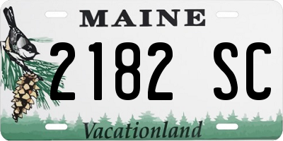 ME license plate 2182SC