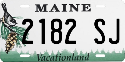 ME license plate 2182SJ