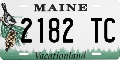 ME license plate 2182TC