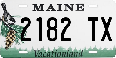 ME license plate 2182TX