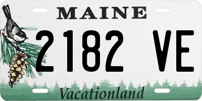 ME license plate 2182VE