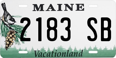 ME license plate 2183SB