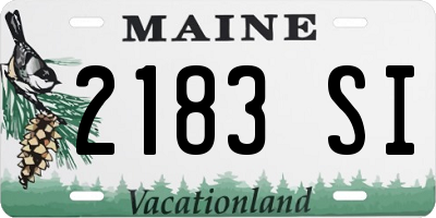 ME license plate 2183SI