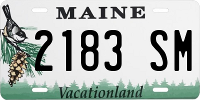 ME license plate 2183SM