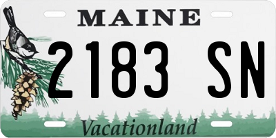 ME license plate 2183SN