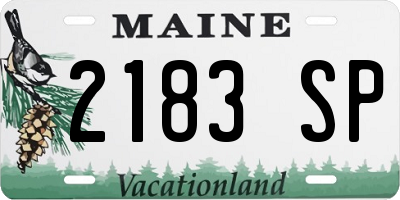 ME license plate 2183SP