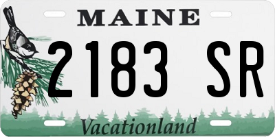 ME license plate 2183SR