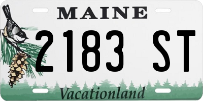 ME license plate 2183ST