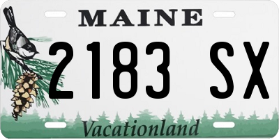 ME license plate 2183SX