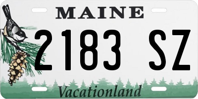 ME license plate 2183SZ