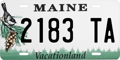 ME license plate 2183TA