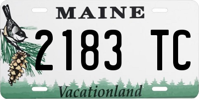 ME license plate 2183TC
